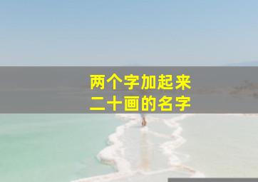 两个字加起来二十画的名字