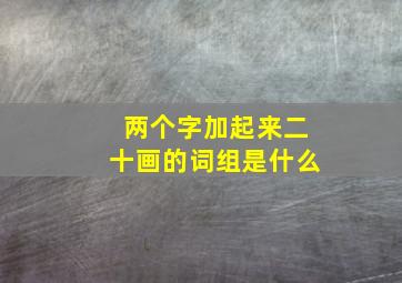 两个字加起来二十画的词组是什么