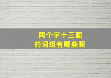 两个字十三画的词组有哪些呢