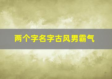 两个字名字古风男霸气