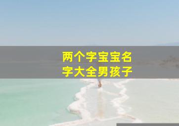 两个字宝宝名字大全男孩子