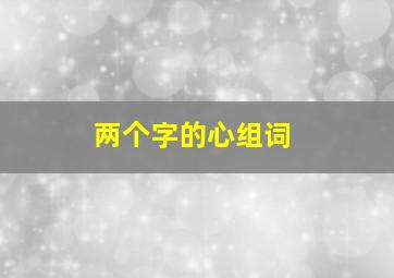 两个字的心组词