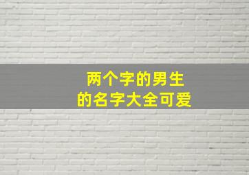 两个字的男生的名字大全可爱