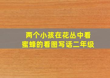 两个小孩在花丛中看蜜蜂的看图写话二年级