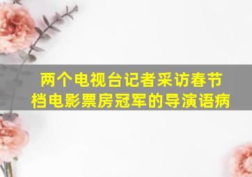 两个电视台记者采访春节档电影票房冠军的导演语病