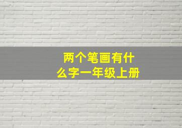 两个笔画有什么字一年级上册