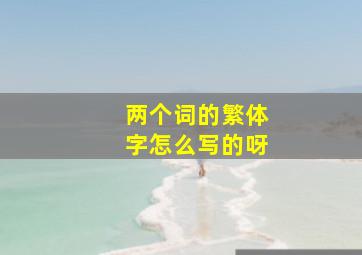 两个词的繁体字怎么写的呀