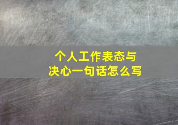 个人工作表态与决心一句话怎么写