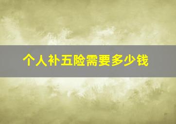 个人补五险需要多少钱