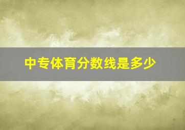 中专体育分数线是多少