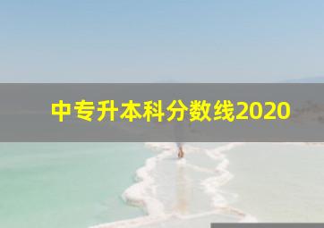 中专升本科分数线2020