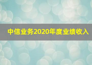 中信业务2020年度业绩收入