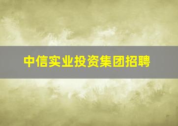 中信实业投资集团招聘