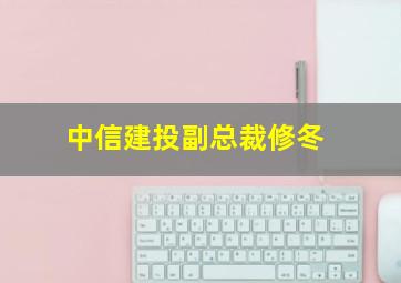 中信建投副总裁修冬