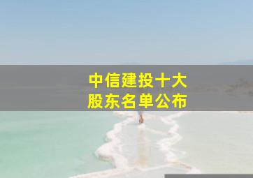 中信建投十大股东名单公布