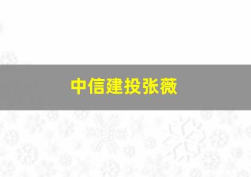 中信建投张薇