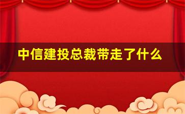 中信建投总裁带走了什么