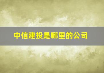 中信建投是哪里的公司