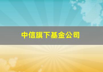 中信旗下基金公司