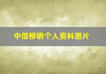 中信柳明个人资料图片