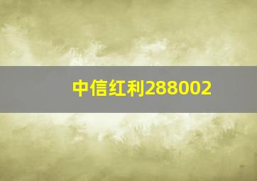 中信红利288002