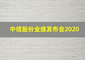 中信股份业绩发布会2020