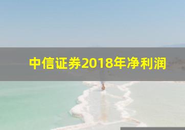 中信证券2018年净利润