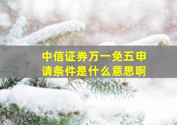 中信证券万一免五申请条件是什么意思啊