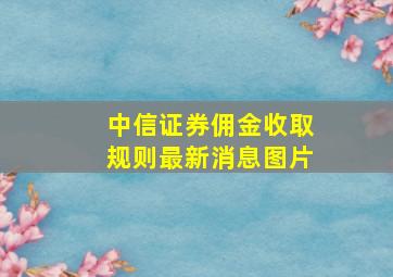 中信证券佣金收取规则最新消息图片