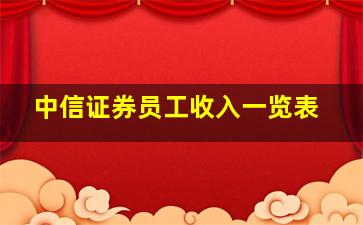 中信证券员工收入一览表