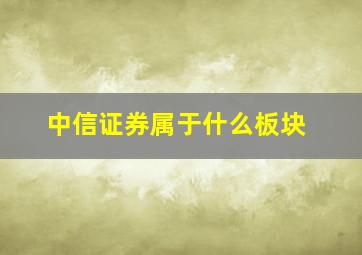 中信证券属于什么板块