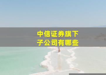 中信证券旗下子公司有哪些