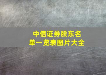 中信证券股东名单一览表图片大全