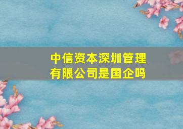 中信资本深圳管理有限公司是国企吗