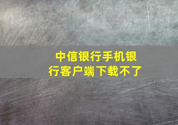 中信银行手机银行客户端下载不了