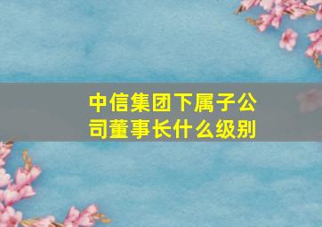 中信集团下属子公司董事长什么级别