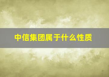 中信集团属于什么性质