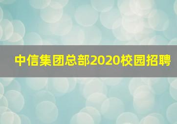 中信集团总部2020校园招聘