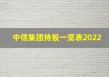 中信集团持股一览表2022