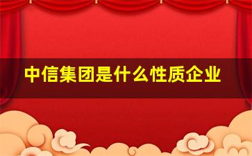 中信集团是什么性质企业