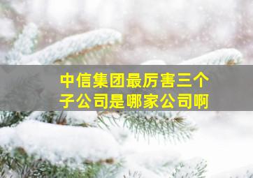 中信集团最厉害三个子公司是哪家公司啊