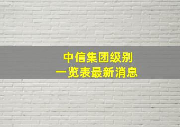 中信集团级别一览表最新消息