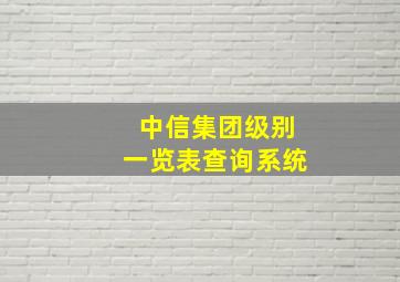 中信集团级别一览表查询系统