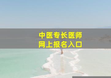 中医专长医师网上报名入口