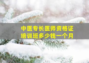 中医专长医师资格证培训班多少钱一个月