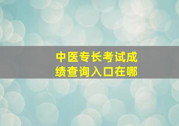 中医专长考试成绩查询入口在哪