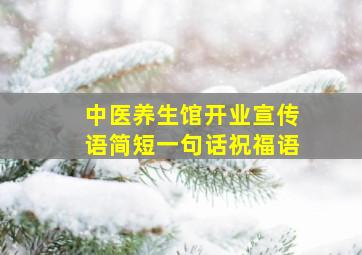 中医养生馆开业宣传语简短一句话祝福语