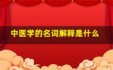 中医学的名词解释是什么