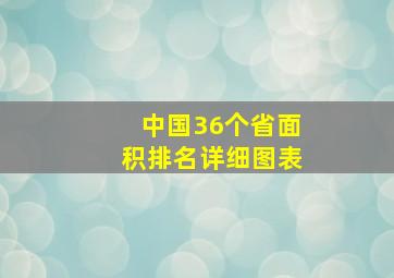 中国36个省面积排名详细图表