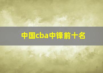 中国cba中锋前十名